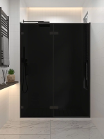 Душевая дверь распашная AL-130-11-BB-C4 1300x2000 Цвет профиля Чёрный матовый Стекло Чёрное Veconi
