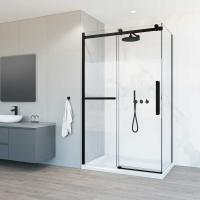 Душевой уголок прямоугольный Como Soft VSR-1CS1012CLB 1200x1000x1950 цвет черный стекло прозрачное Vincea