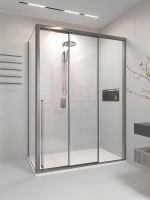 Душевой угол раздвижной 1700х1000x2000 PR3/R-SP-170100-01-GR-C4 Графит брашинг Прозрачное Veconi