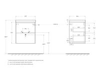 База под раковину подвесная с двумя выкатными ящиками PIETRA MINI-500-2C-SO-PT BelBagno