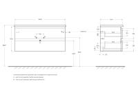 База под керамическую раковину подвесная с двумя выкатными ящиками ALBANO-CER-1050-2C-SO-PS BelBagno