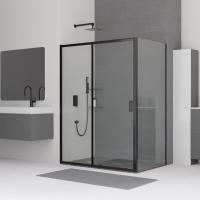 Душевой уголок RGW CL-48B (CL-14B + Z-050-1B) прямоугольный  140*100*185 32094804-014 профиль Чёрный стекло Прозрачное 5 мм RGW
