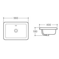 Раковина керамическая полувстраиваемая AM6280