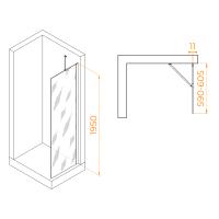 Перегородка для душа RGW WA-102W  60*195 351010206-15 профиль Белый стекло Прозрачное 6 мм RGW