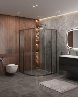 Душевой уголок,полукруглый MOLVENO-R-11-90+30-C-GM-IV 1200x1200x1950 Cezares